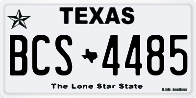 TX license plate BCS4485