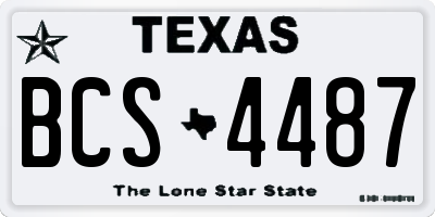 TX license plate BCS4487