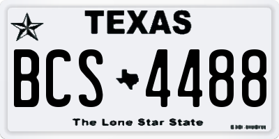 TX license plate BCS4488