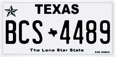 TX license plate BCS4489