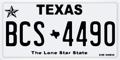 TX license plate BCS4490