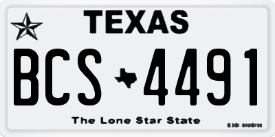 TX license plate BCS4491