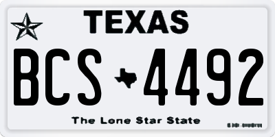 TX license plate BCS4492