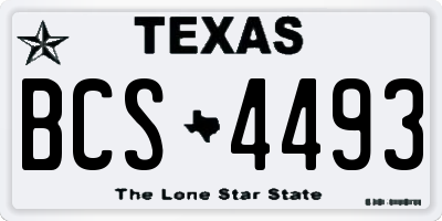 TX license plate BCS4493