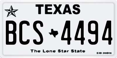 TX license plate BCS4494