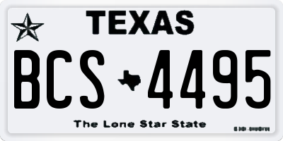 TX license plate BCS4495