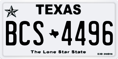 TX license plate BCS4496