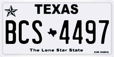 TX license plate BCS4497