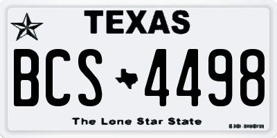 TX license plate BCS4498