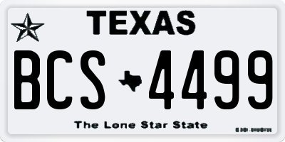 TX license plate BCS4499
