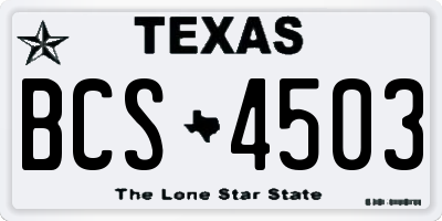 TX license plate BCS4503