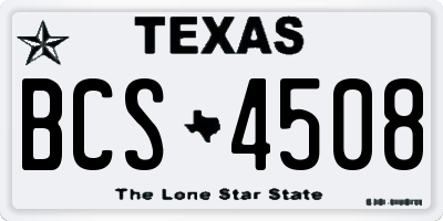 TX license plate BCS4508
