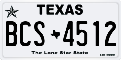 TX license plate BCS4512