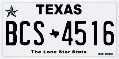 TX license plate BCS4516