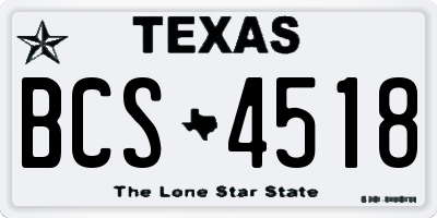 TX license plate BCS4518