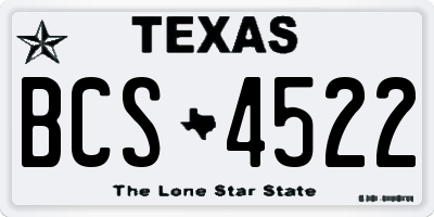 TX license plate BCS4522