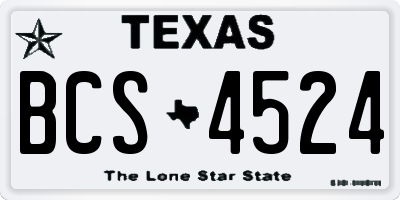 TX license plate BCS4524