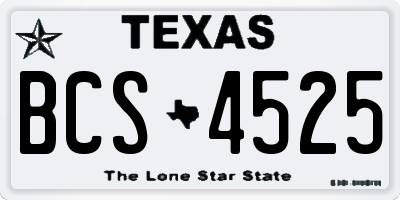 TX license plate BCS4525