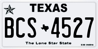 TX license plate BCS4527