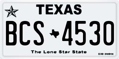 TX license plate BCS4530
