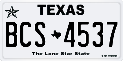 TX license plate BCS4537