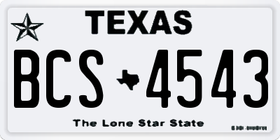 TX license plate BCS4543