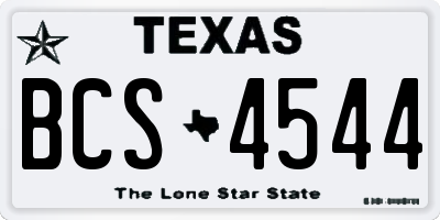 TX license plate BCS4544