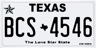 TX license plate BCS4546