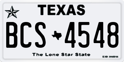 TX license plate BCS4548