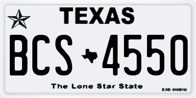 TX license plate BCS4550