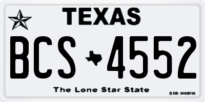 TX license plate BCS4552