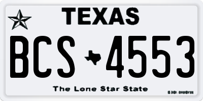 TX license plate BCS4553