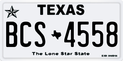 TX license plate BCS4558