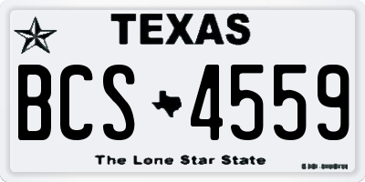 TX license plate BCS4559