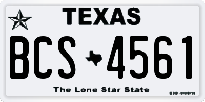 TX license plate BCS4561