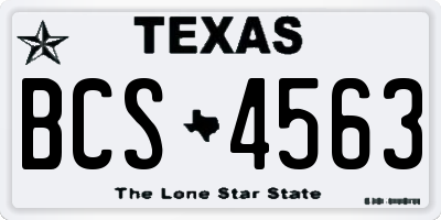 TX license plate BCS4563