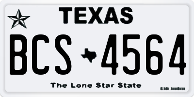 TX license plate BCS4564