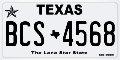TX license plate BCS4568
