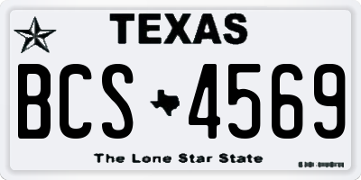 TX license plate BCS4569