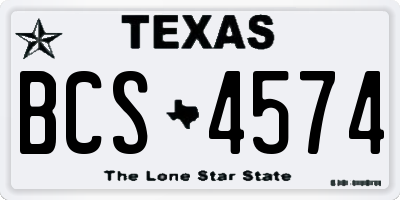 TX license plate BCS4574