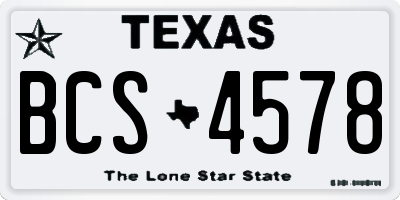 TX license plate BCS4578