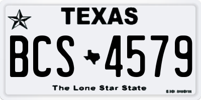 TX license plate BCS4579