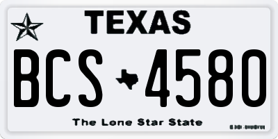 TX license plate BCS4580