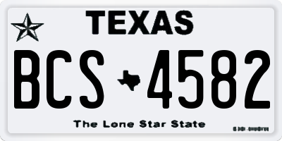 TX license plate BCS4582