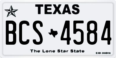TX license plate BCS4584