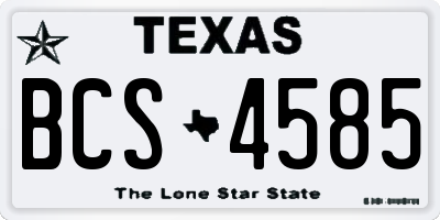 TX license plate BCS4585