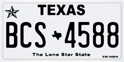 TX license plate BCS4588
