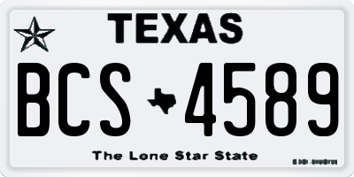 TX license plate BCS4589