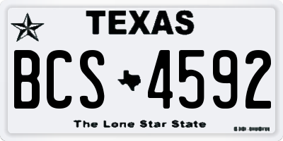TX license plate BCS4592