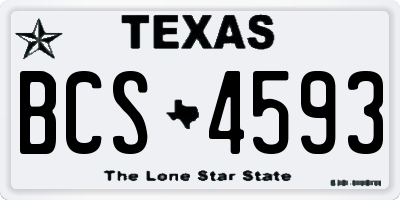 TX license plate BCS4593